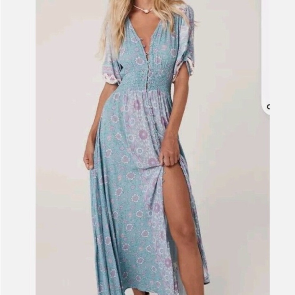 Spell 💜Floral Blue Maxi Dress Spell💜